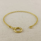 18k Gold Filled Rolo Chain With Round Clicker Clasp Bracelet