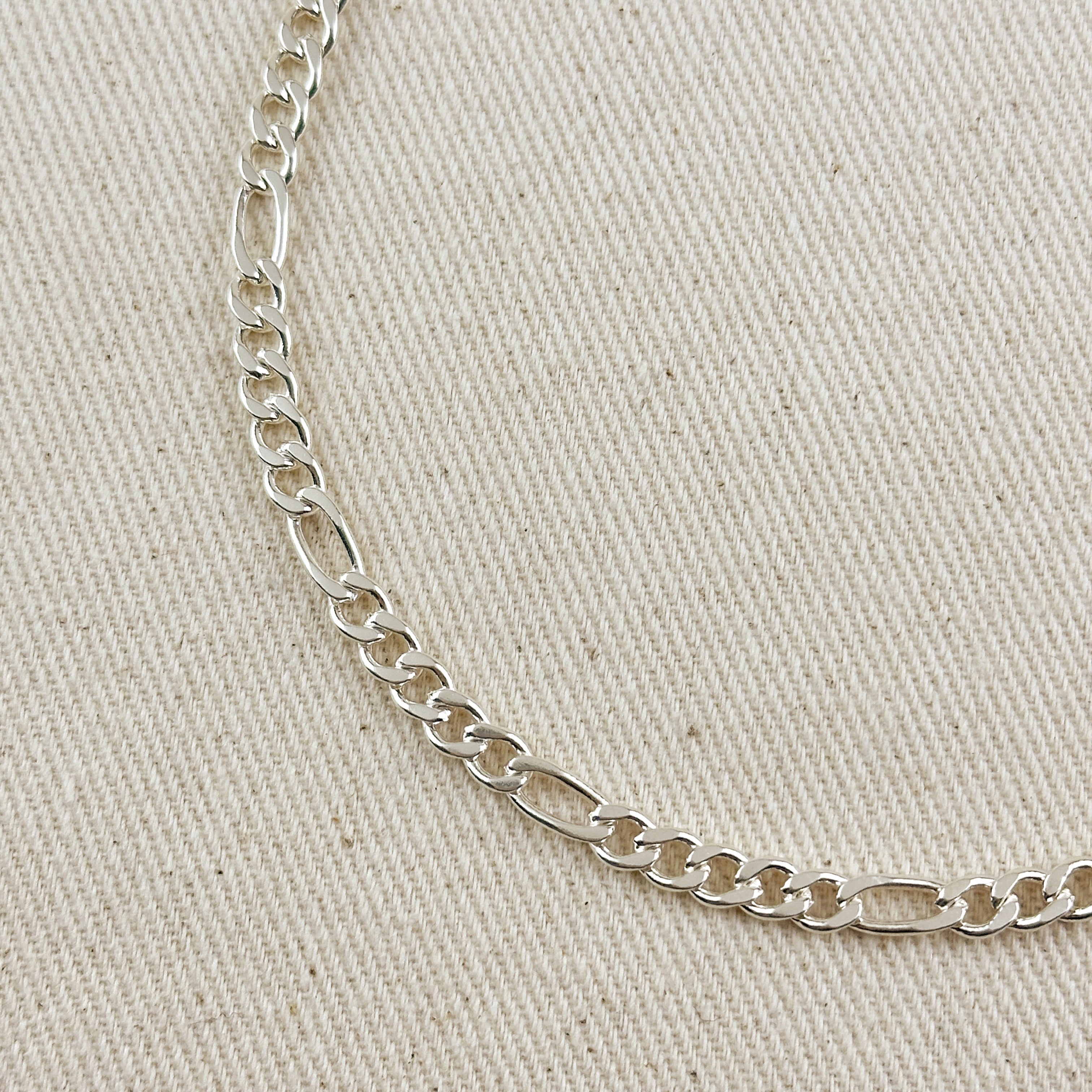 Mondsee Sterling Silver Figaro 5x1 Chain 4.8mm | 18k Gold Filled Jewelry