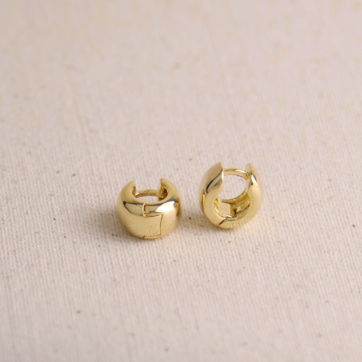 18k Gold Filled Chunky Hoop Earrings, view 3