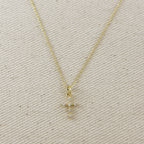 18k Gold Filled Bezel CZ Cross Necklace