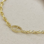 Mondsee 18k Gold Filled Cubic Zircon Accent Mariner Choker Necklace | 18k Gold Filled Jewelry