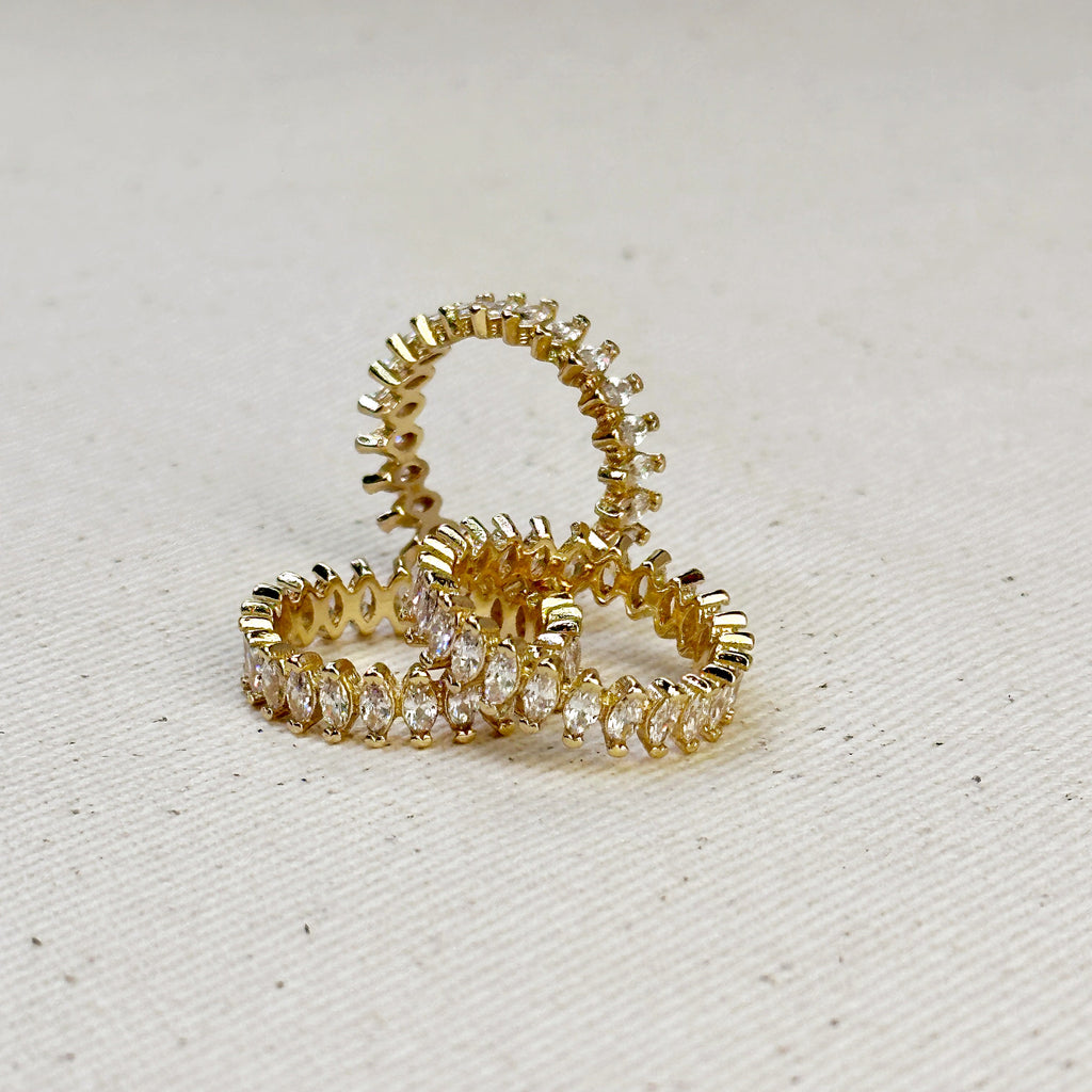 Mondsee 18k Gold Filled Marquise Eternity Band Ring | 18k Gold Filled Jewelry