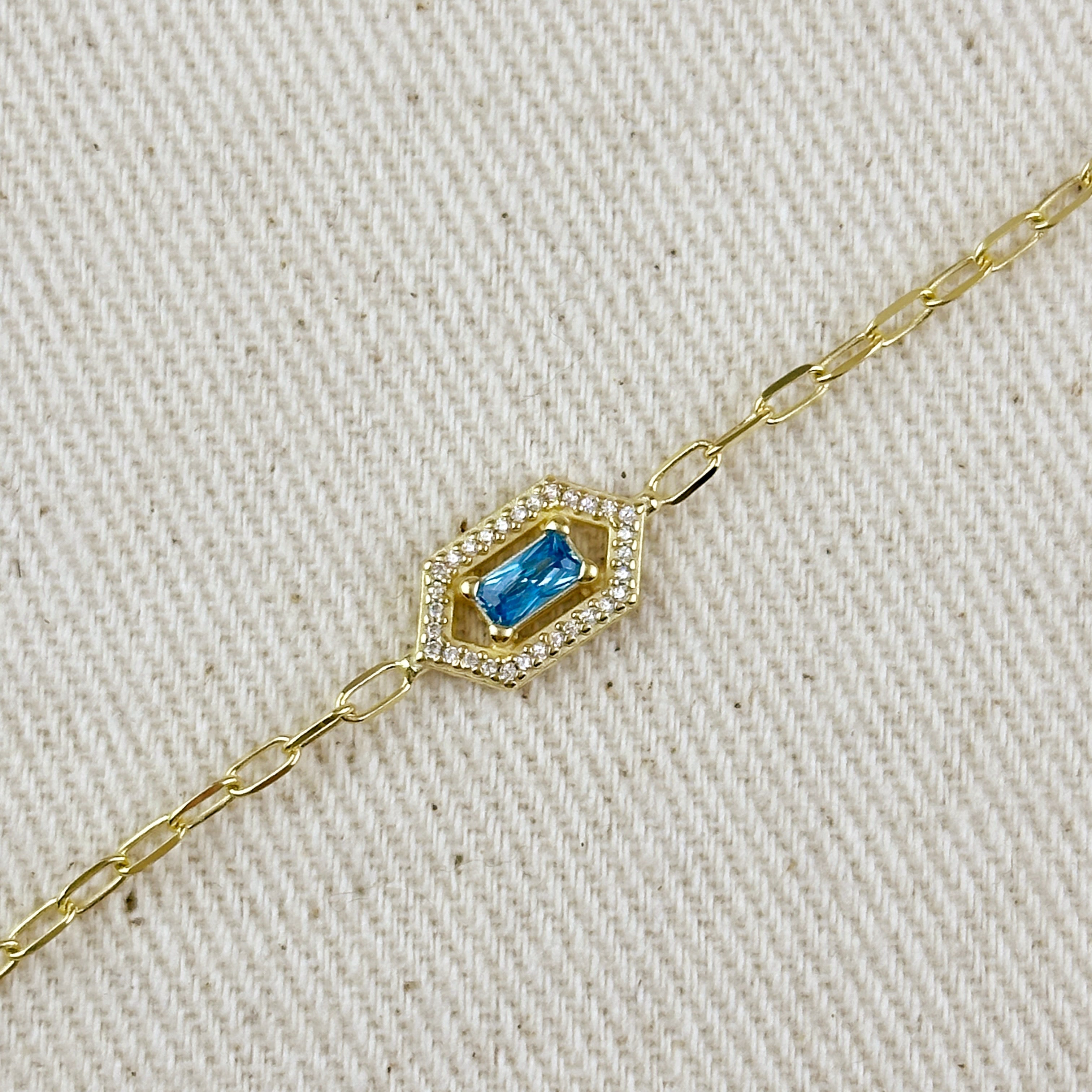 18k Gold Vermeil Fancy Birthstone Bracelet