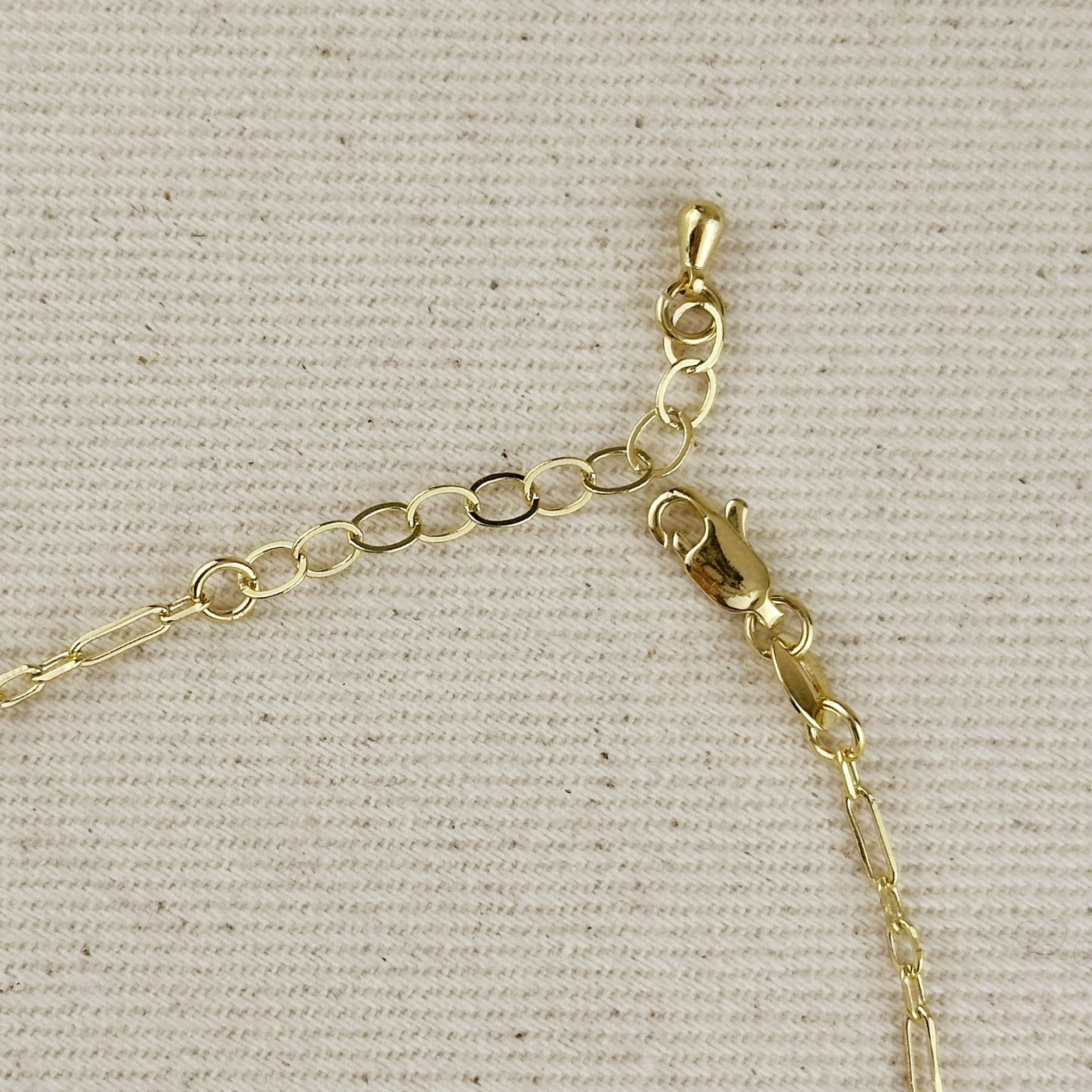 Mondsee 18k Gold Filled Paperclip Chain with Bezel CZ Drops Anklet | 18k Gold Filled Jewelry