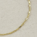 Mondsee 18K Gold Filled Textured Bar Link Necklace | 18k Gold Filled Jewelry
