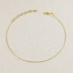 Mondsee 0.9mm Link Chain Anklet | 18k Gold Filled Jewelry