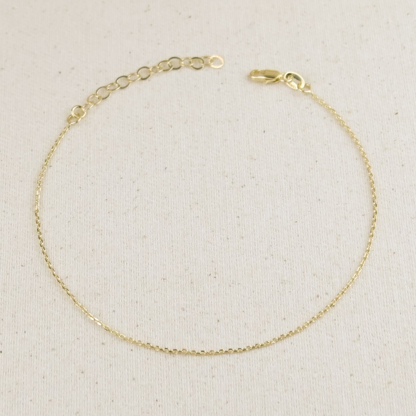 Mondsee 0.9mm Link Chain Anklet | 18k Gold Filled Jewelry
