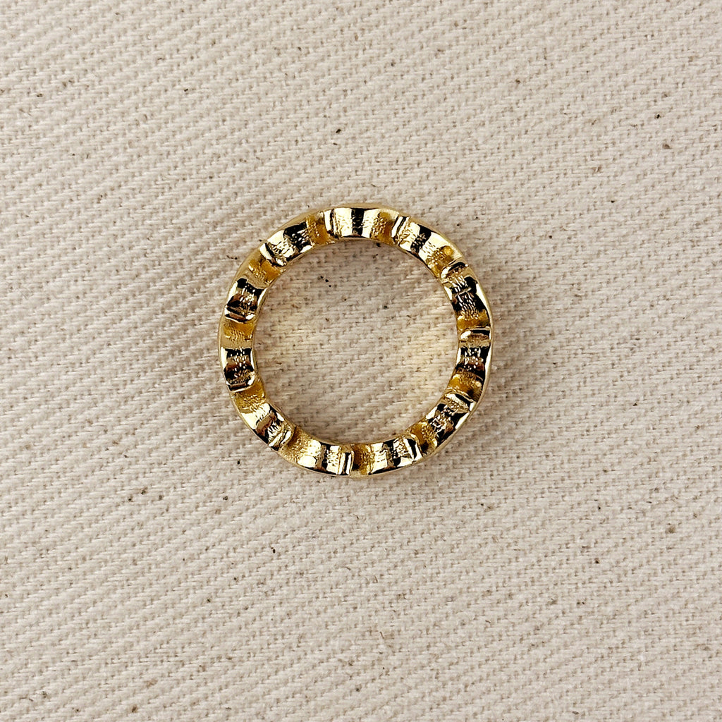 Mondsee 18k Gold Filled Colored CZ Wave Eternity Band Ring | 18k Gold Filled Jewelry