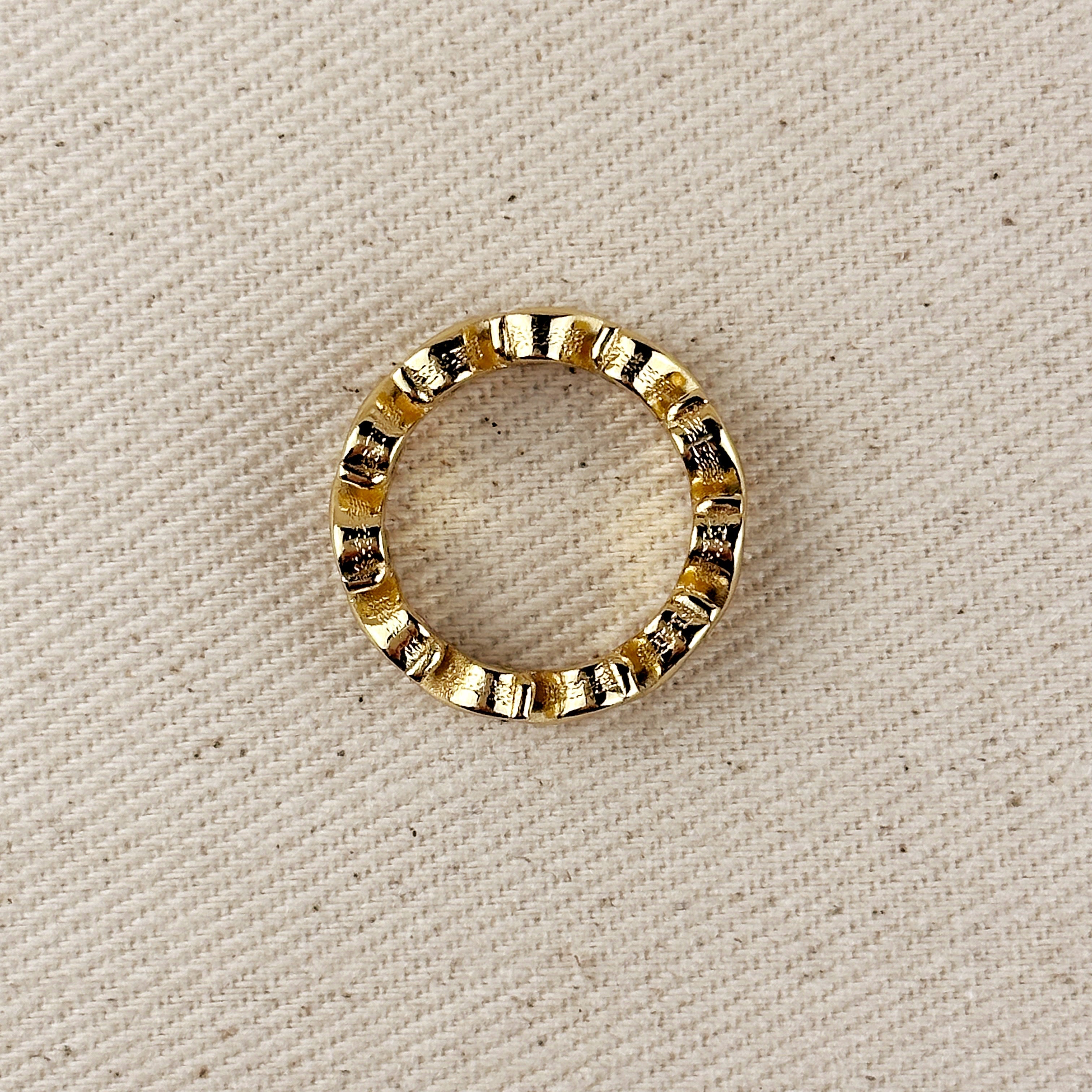Mondsee 18k Gold Filled Colored CZ Wave Eternity Band Ring | 18k Gold Filled Jewelry