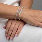 .925 Sterling Silver Rhodium Plated 2.25mm Moissanite Tennis Bracelet
