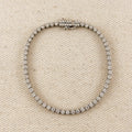 .925 Sterling Silver Rhodium Plated 2.25mm Moissanite Tennis Bracelet