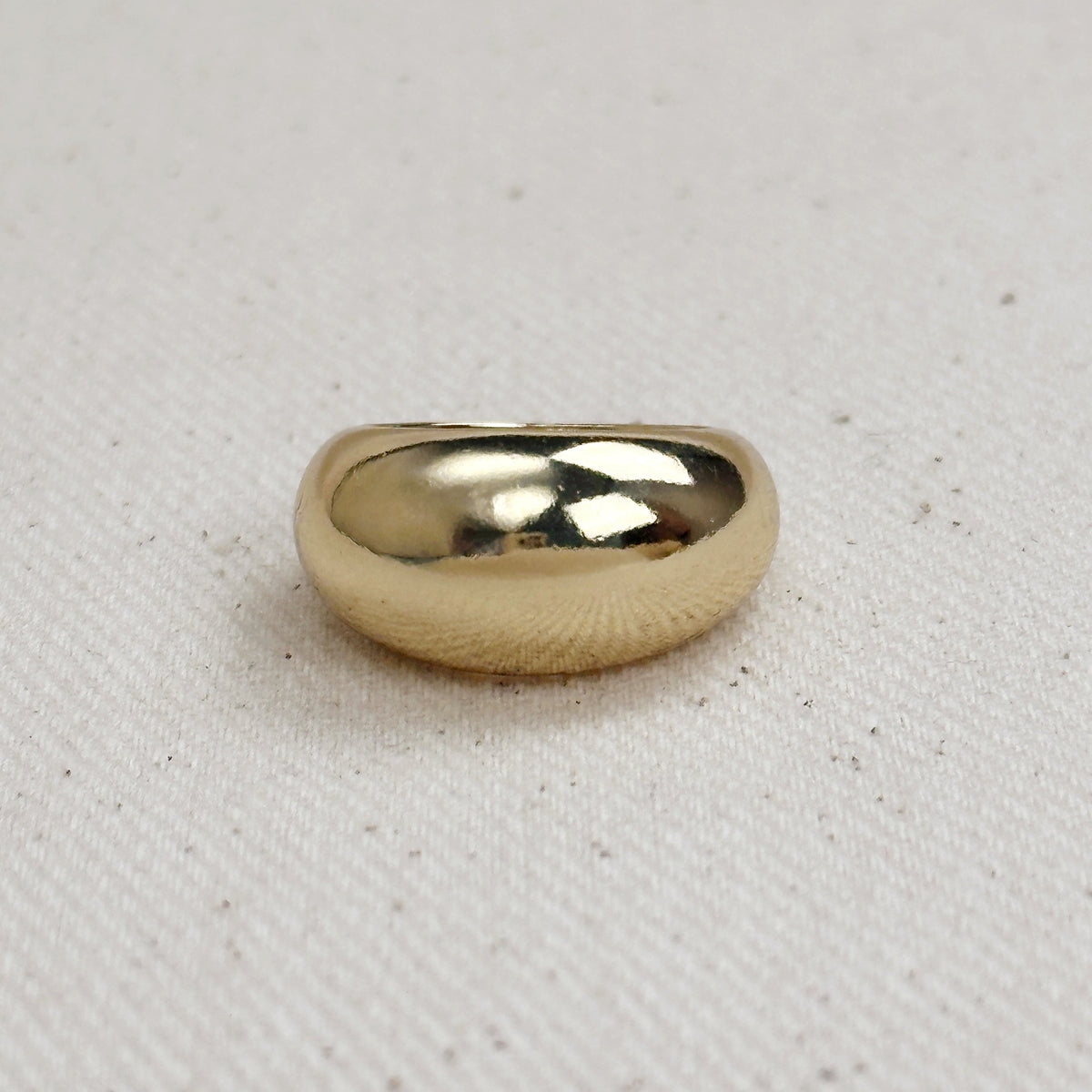 18k Gold Filled Polished Dome Ring, view 3