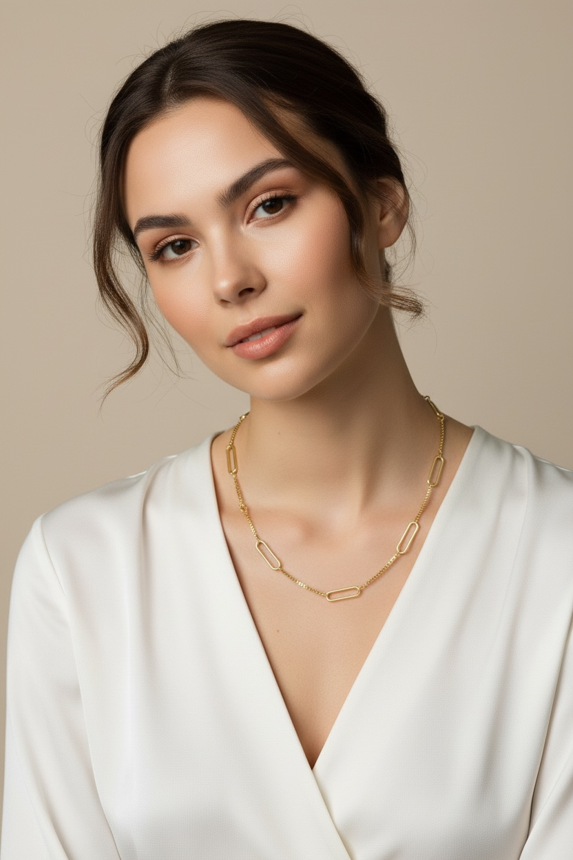 Mondsee 18k Gold Filled Paperclip & Box Chain Necklace | 18k Gold Filled Jewelry