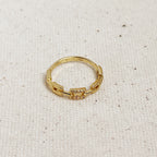 Mondsee 18k Gold Filled Chain Link CZ Ring | 18k Gold Filled Jewelry