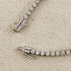 .925 Sterling Silver Rhodium Plated 2.25mm Moissanite Tennis Bracelet