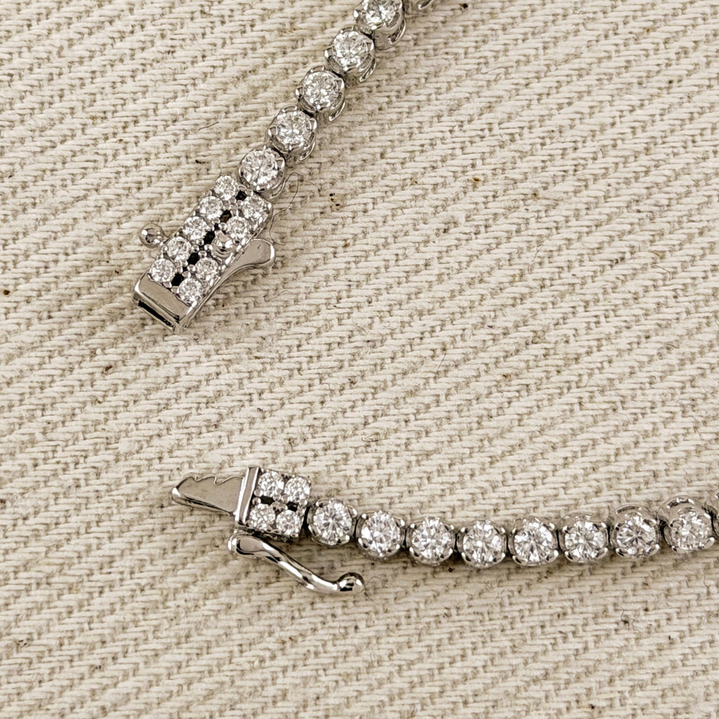.925 Sterling Silver Rhodium Plated 2.25mm Moissanite Necklace