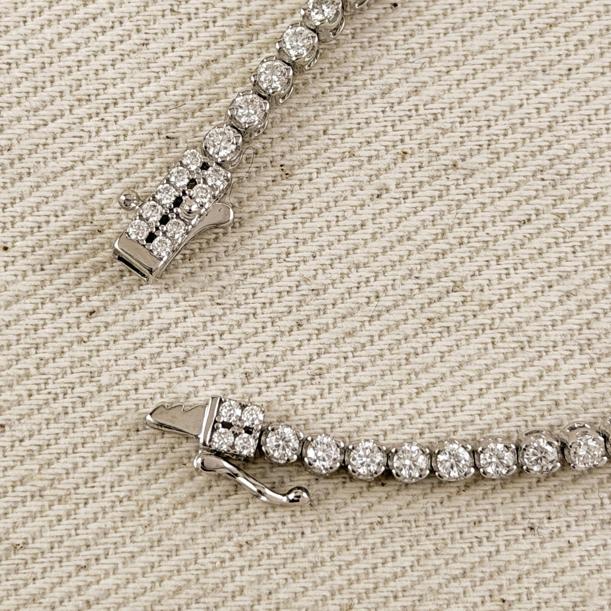 .925 Sterling Silver Rhodium Plated 2.25mm Moissanite Necklace