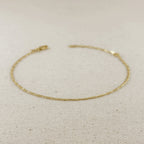 Mondsee 18k Gold Filled 1.5mm Figaro Chain Anklet | 18k Gold Filled Jewelry