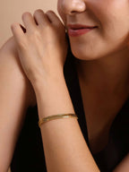 18K Gold Filled 6mm Square Snake Chain Bracelet