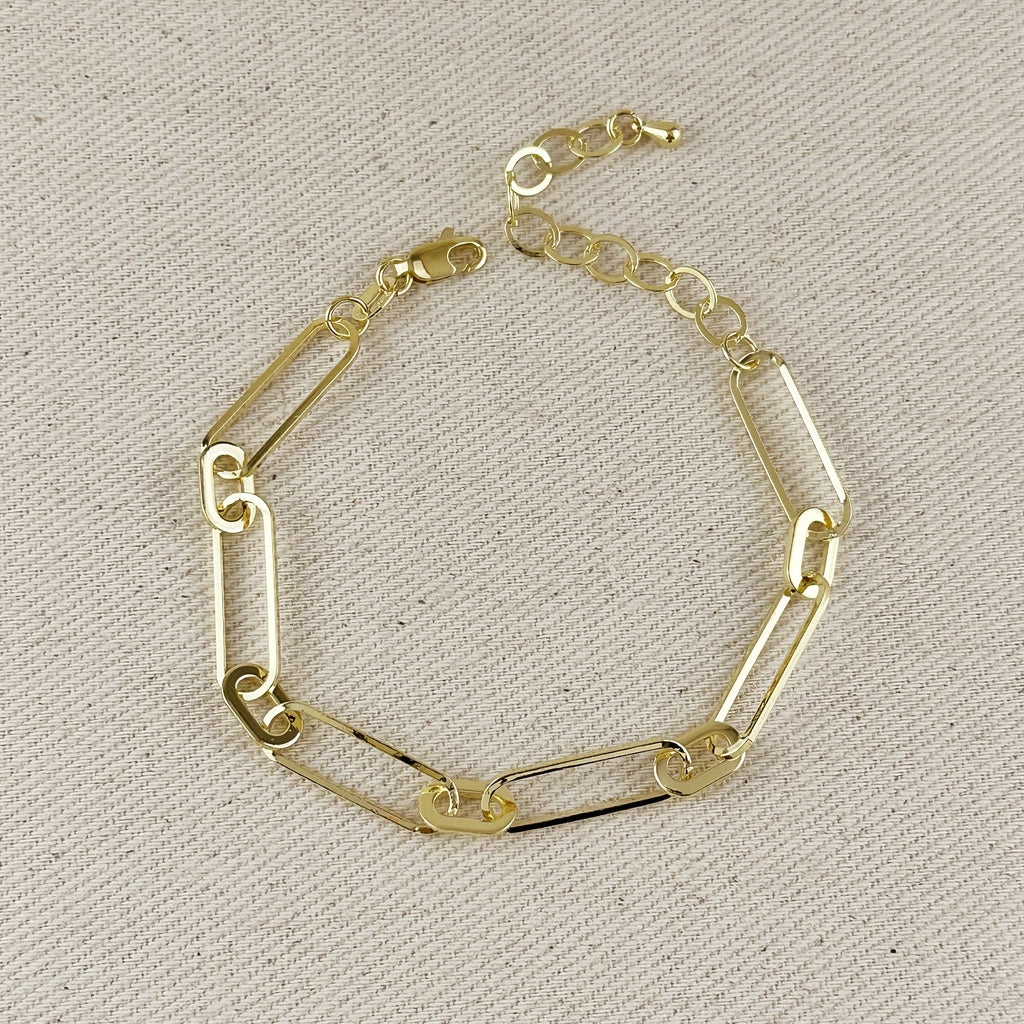 Mondsee 18K Gold Filled Oversized Paperclip Bracelet | 18k Gold Filled Jewelry