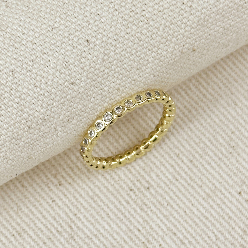 Mondsee 18K Gold Filled Bezel CZ Eternity Band Ring | 18k Gold Filled Jewelry