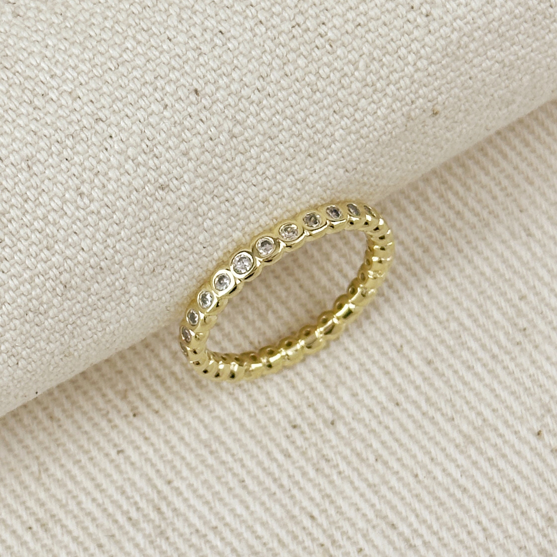 Mondsee 18K Gold Filled Bezel CZ Eternity Band Ring | 18k Gold Filled Jewelry