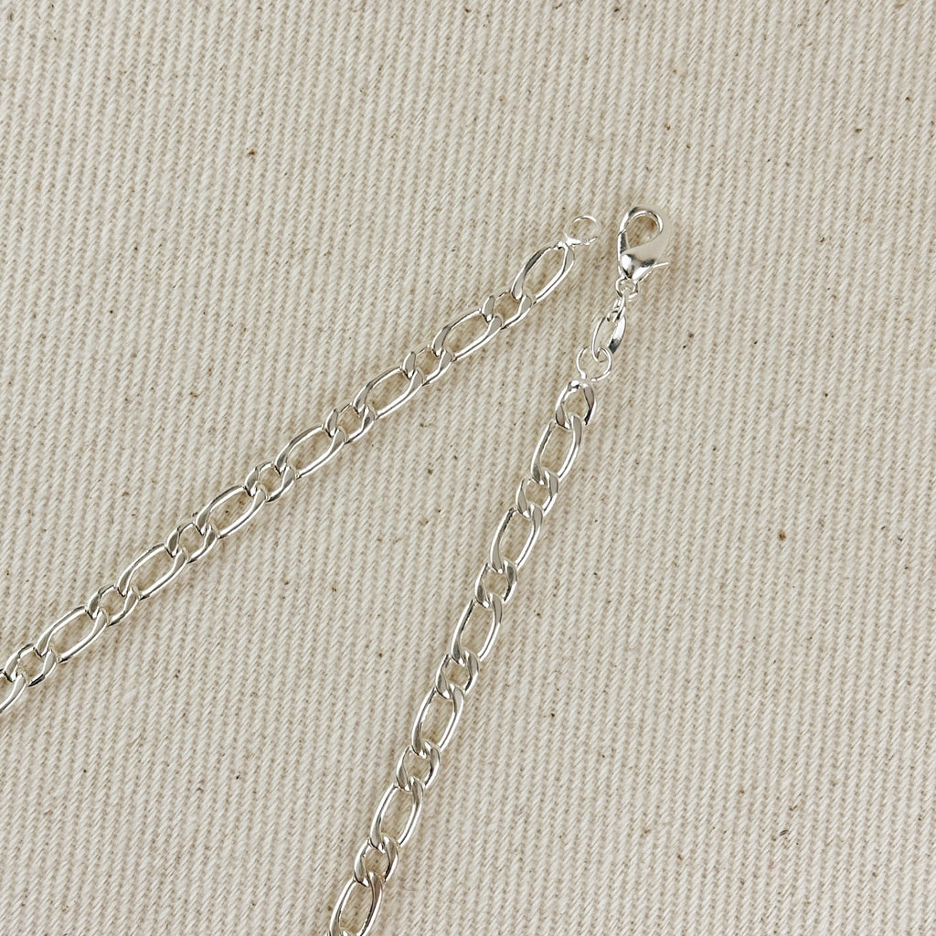 Sterling Silver Figaro 1x1 Chain 3.9mm