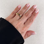 Mondsee 18k Gold Filled Colored CZ Wave Eternity Band Ring | 18k Gold Filled Jewelry
