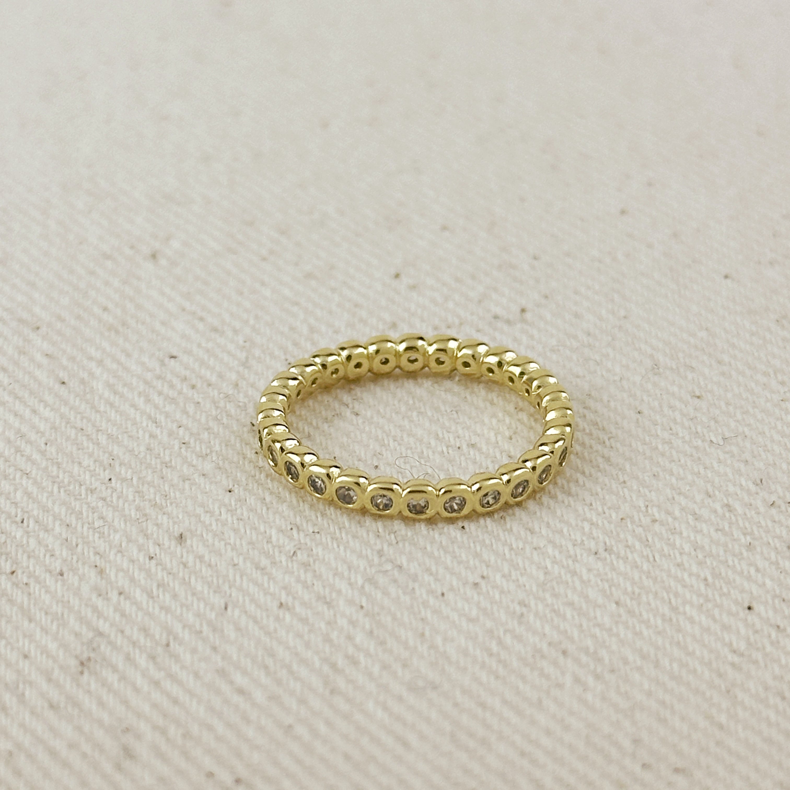 Mondsee 18K Gold Filled Bezel CZ Eternity Band Ring | 18k Gold Filled Jewelry