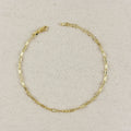 Mondsee 18K Gold Filled Textured Bar Link Anklet | 18k Gold Filled Jewelry