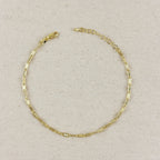 Mondsee 18K Gold Filled Textured Bar Link Anklet | 18k Gold Filled Jewelry
