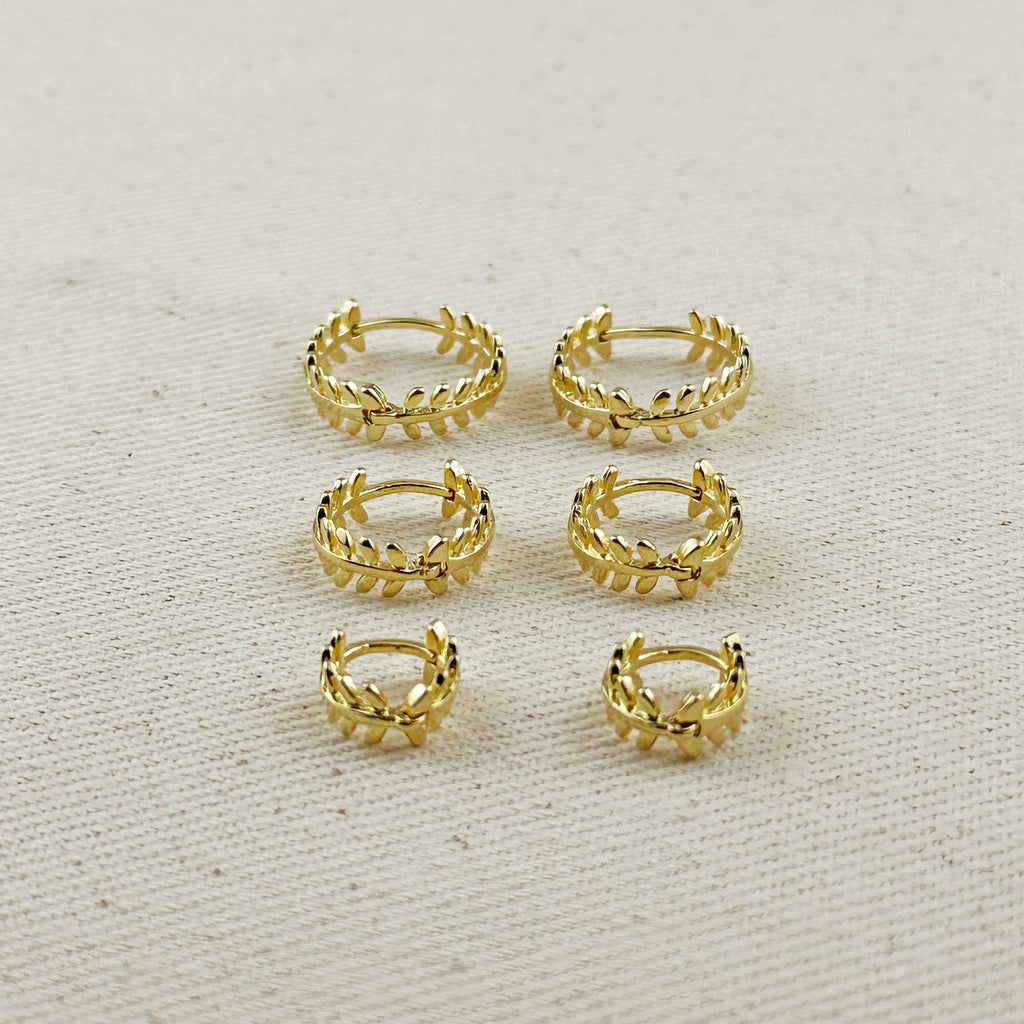 Mondsee 18k Gold Filled Leaf Clicker Earrings | 18k Gold Filled Jewelry