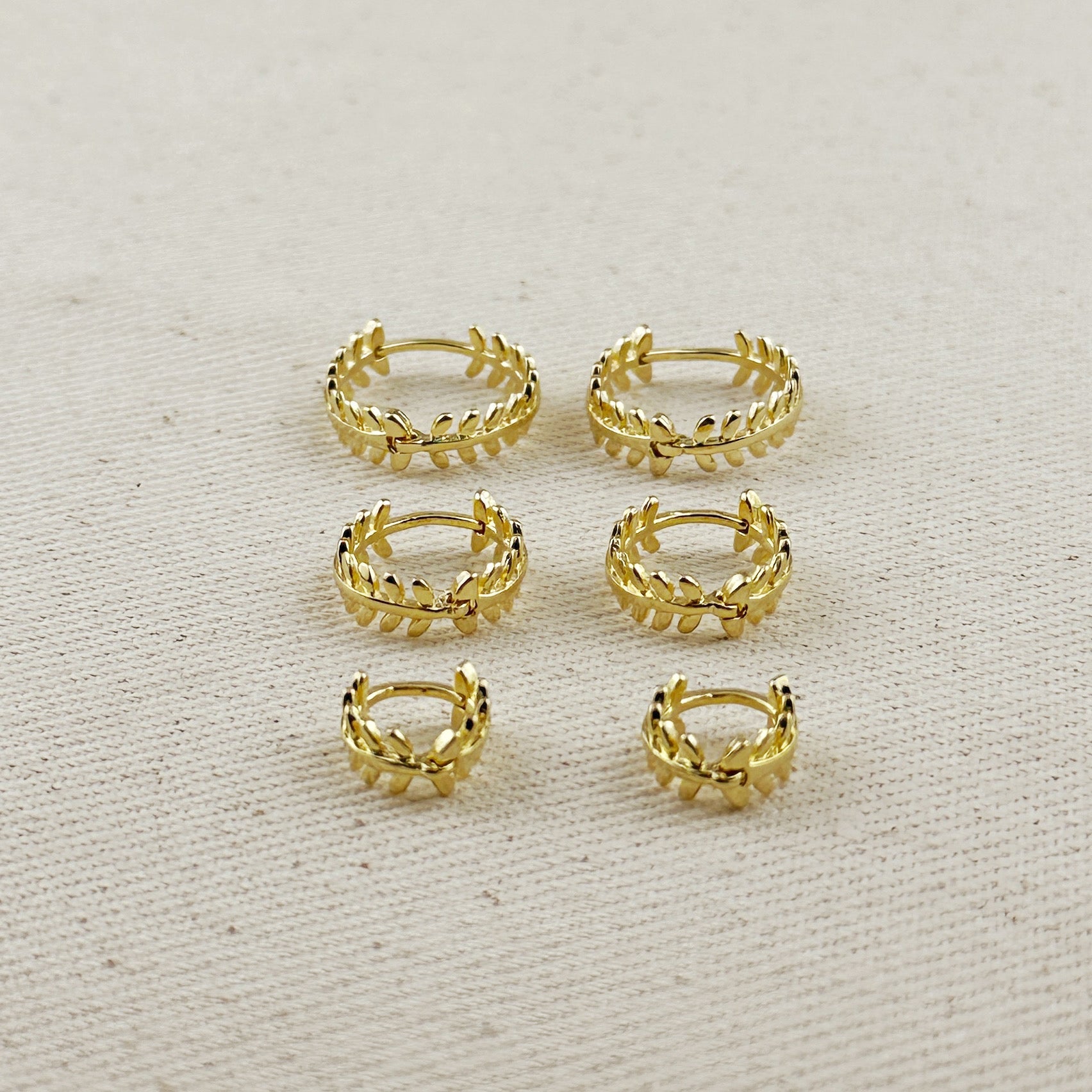 Mondsee 18k Gold Filled Leaf Clicker Earrings | 18k Gold Filled Jewelry