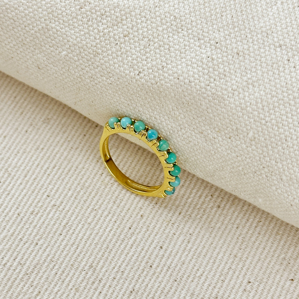 Mondsee 18K Gold Filled Natural Turquoise Band Ring | 18k Gold Filled Jewelry