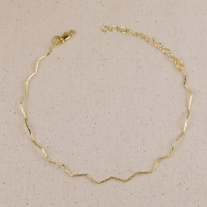 Mondsee 18k Gold Filled Zig Zag Anklet | 18k Gold Filled Jewelry