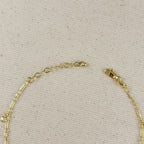 Mondsee 18k Gold Filled Paperclip Chain with Bezel CZ Drops Anklet | 18k Gold Filled Jewelry