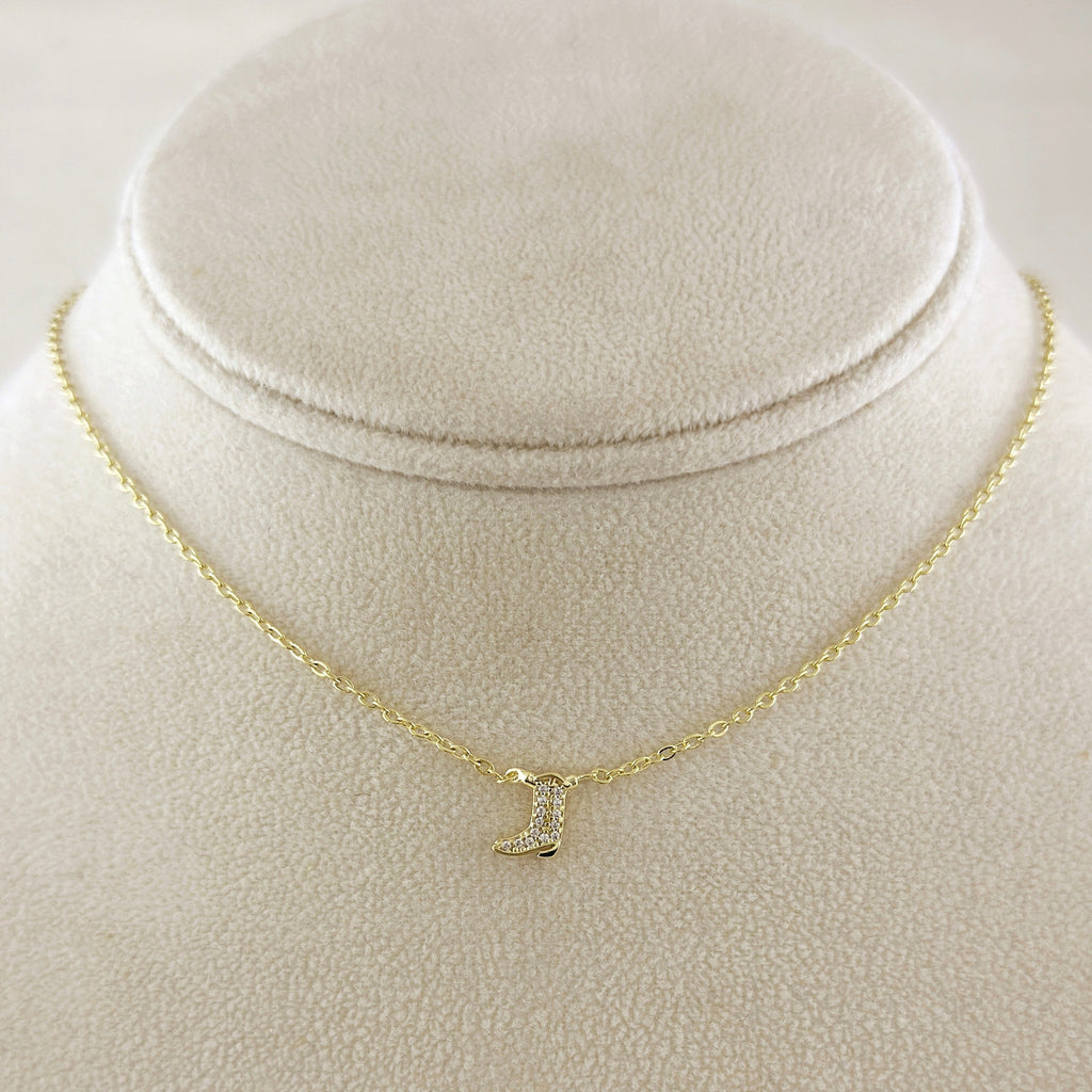 18k Gold Filled Mini Cowgirl Boot Necklace