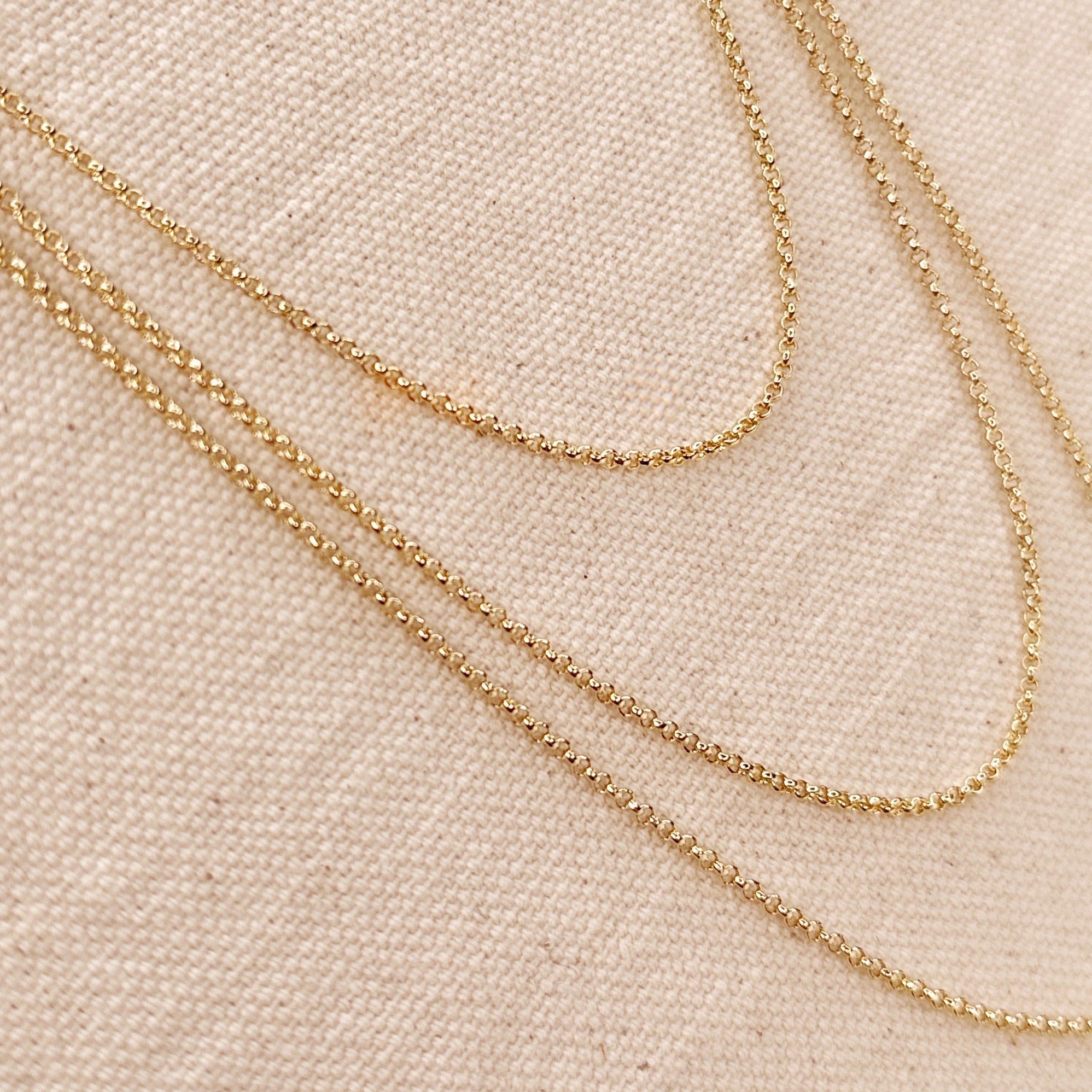Mondsee 18k Gold Filled 1.5mm Rolo Chain | 18k Gold Filled Jewelry