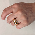 18k Gold Filled Polished Dome Ring, view 4
