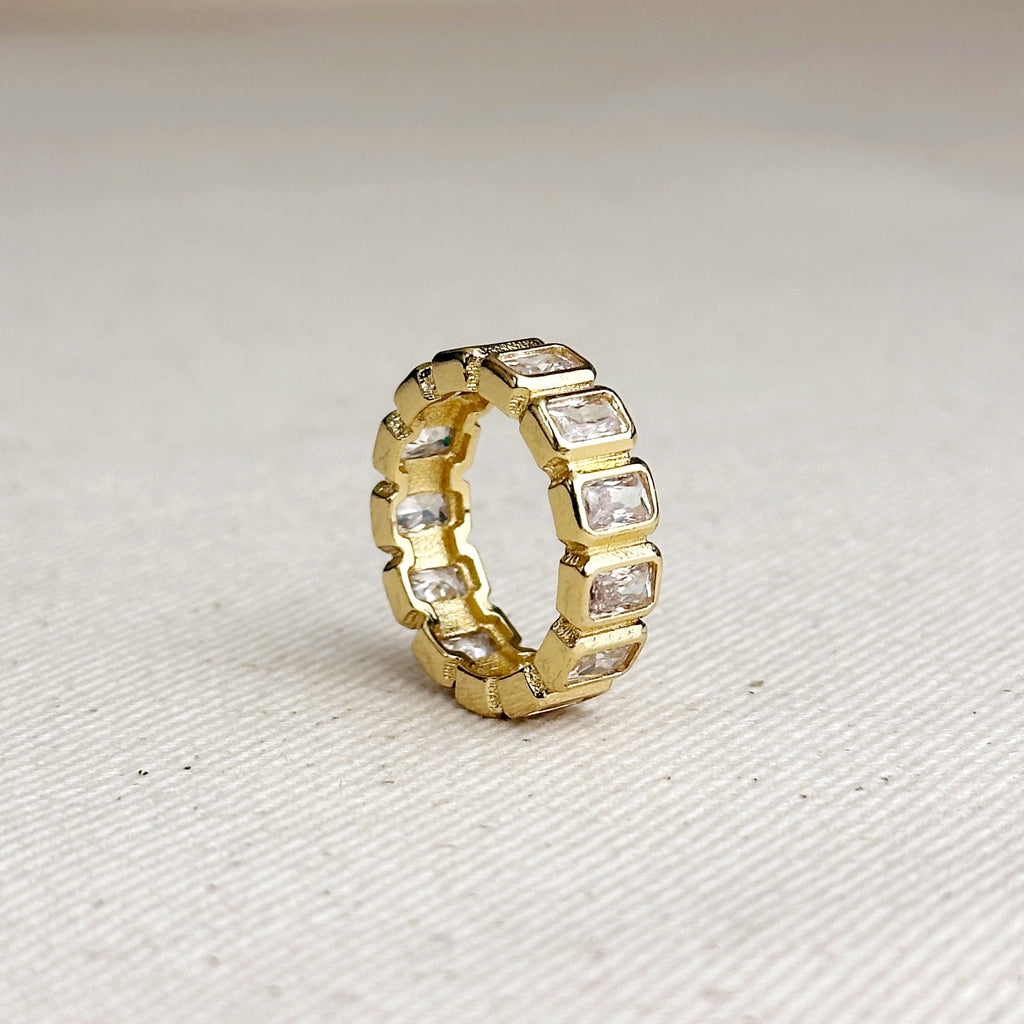 Mondsee 18k Gold Filled Chunky CZ Eternity Band Ring | 18k Gold Filled Jewelry