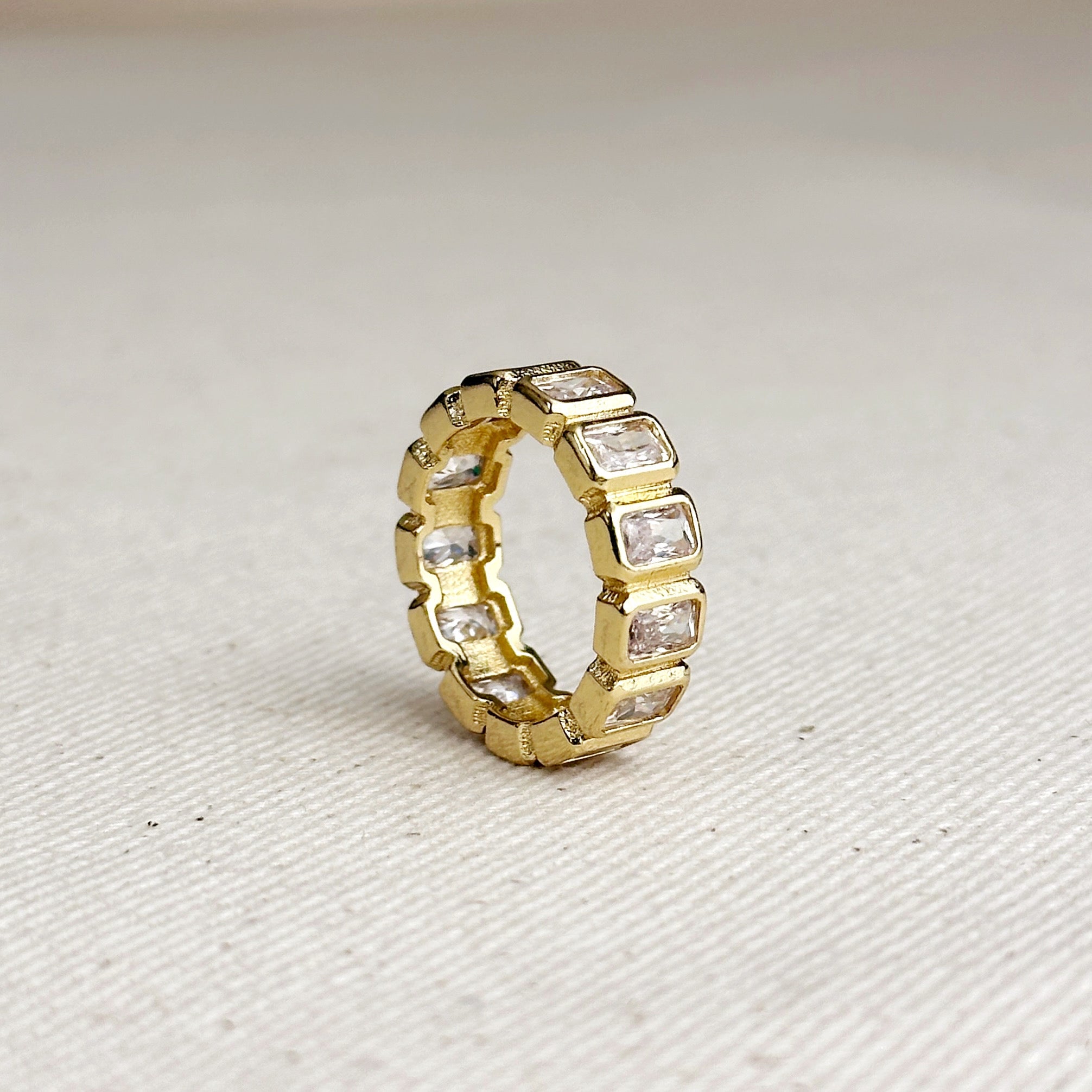 Mondsee 18k Gold Filled Chunky CZ Eternity Band Ring | 18k Gold Filled Jewelry