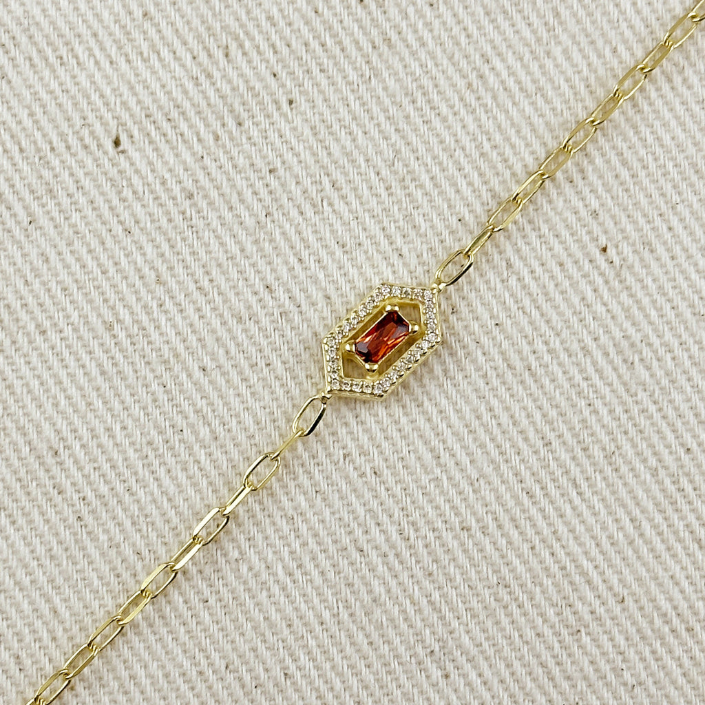 Mondsee 18k Gold Vermeil Fancy Birthstone Bracelet | 18k Gold Filled Jewelry