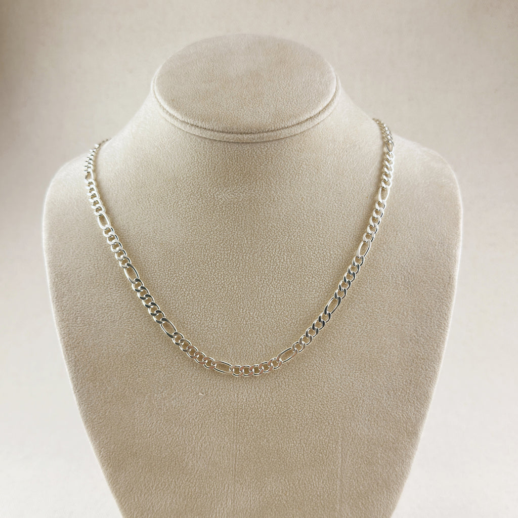 Mondsee Sterling Silver Figaro 5x1 Chain 4.8mm | 18k Gold Filled Jewelry