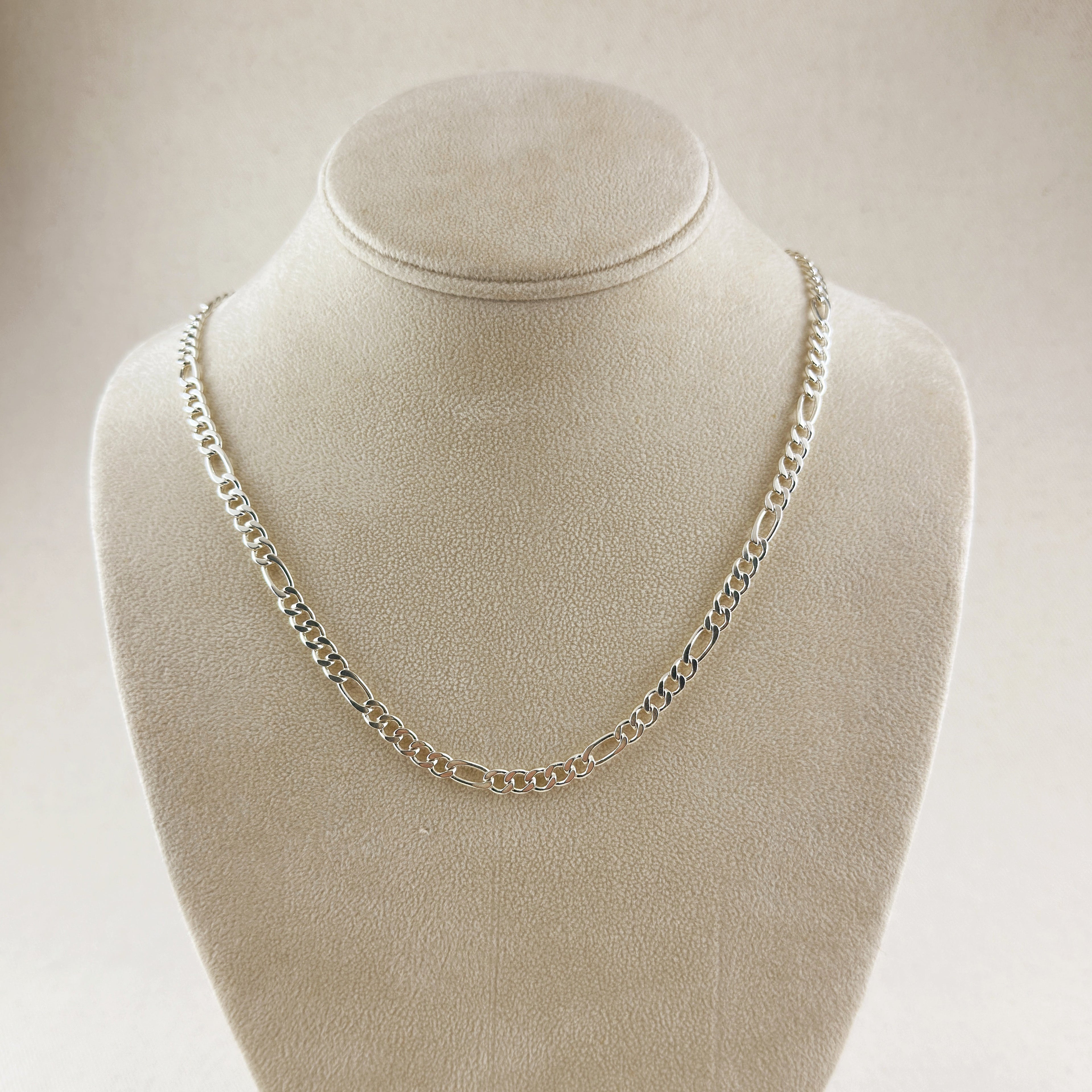 Mondsee Sterling Silver Figaro 5x1 Chain 4.8mm | 18k Gold Filled Jewelry