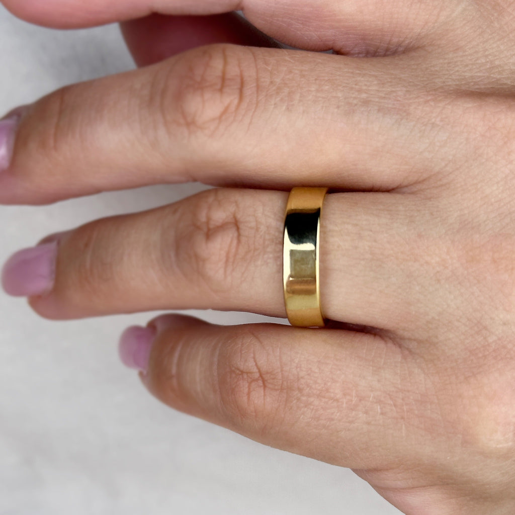 Mondsee 18k Gold Filled Polished Flat Band Ring | 18k Gold Filled Jewelry