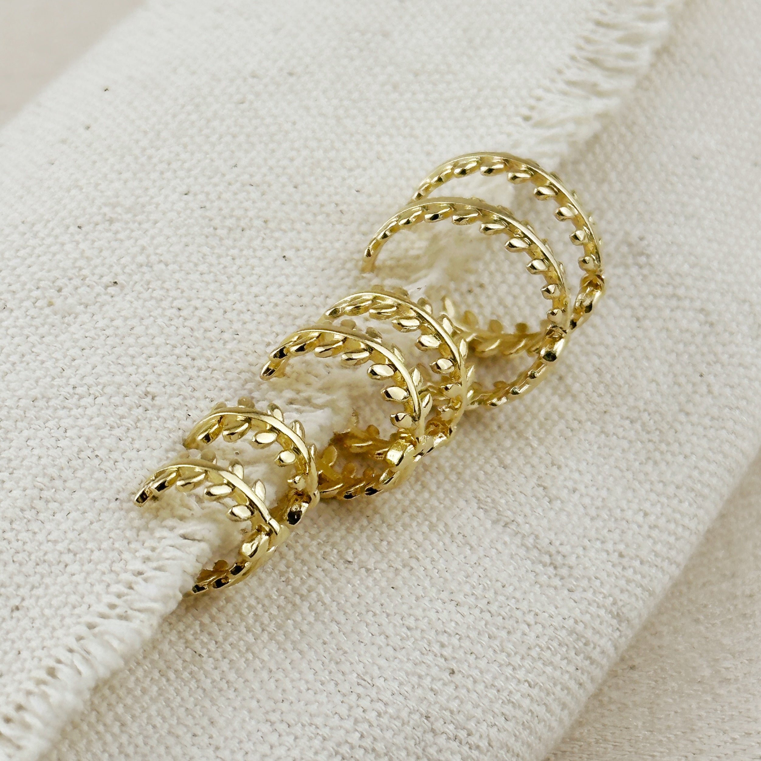 Mondsee 18k Gold Filled Leaf Clicker Earrings | 18k Gold Filled Jewelry