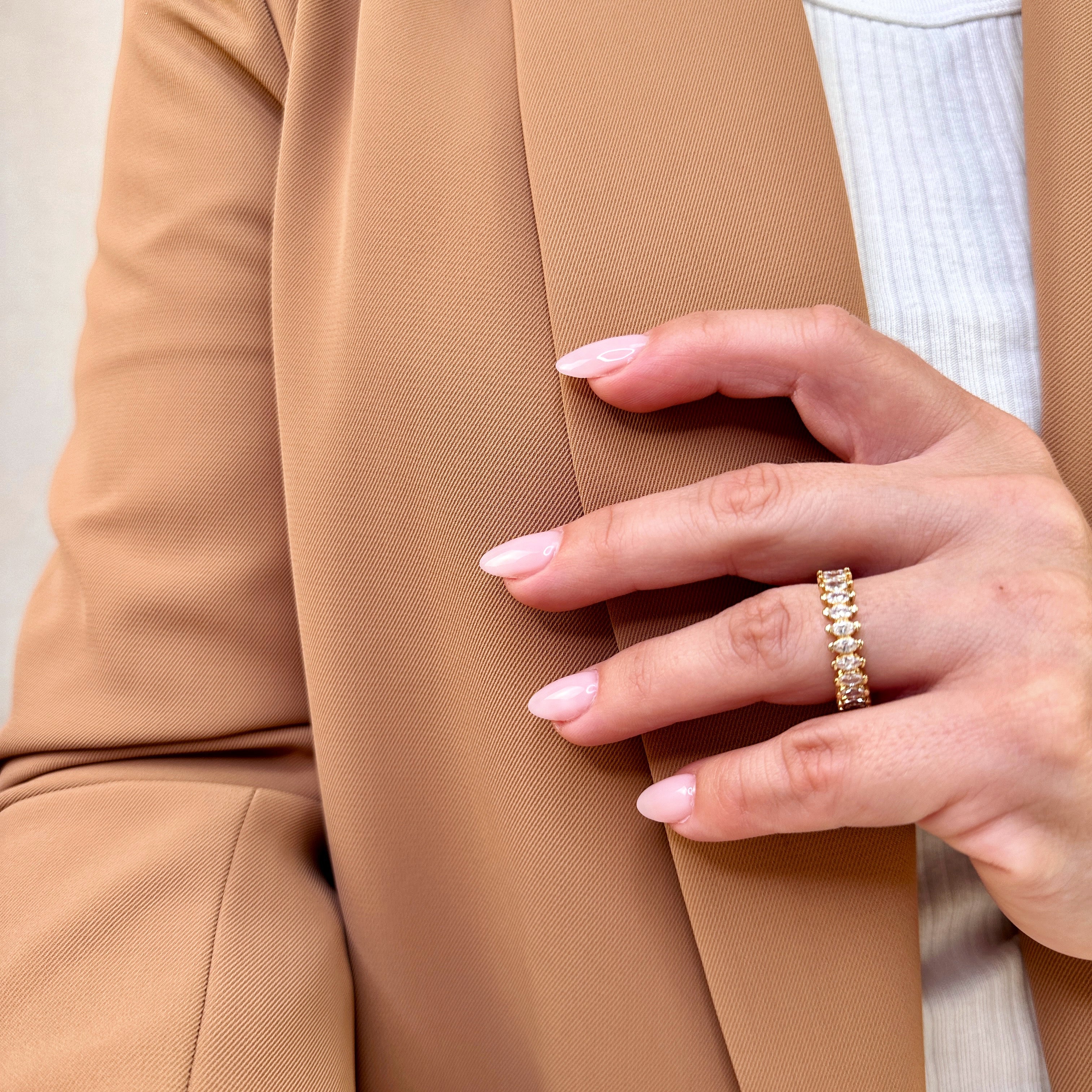 Mondsee 18k Gold Filled Marquise Eternity Band Ring | 18k Gold Filled Jewelry