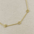18k Gold Filled Flower CZ Necklace