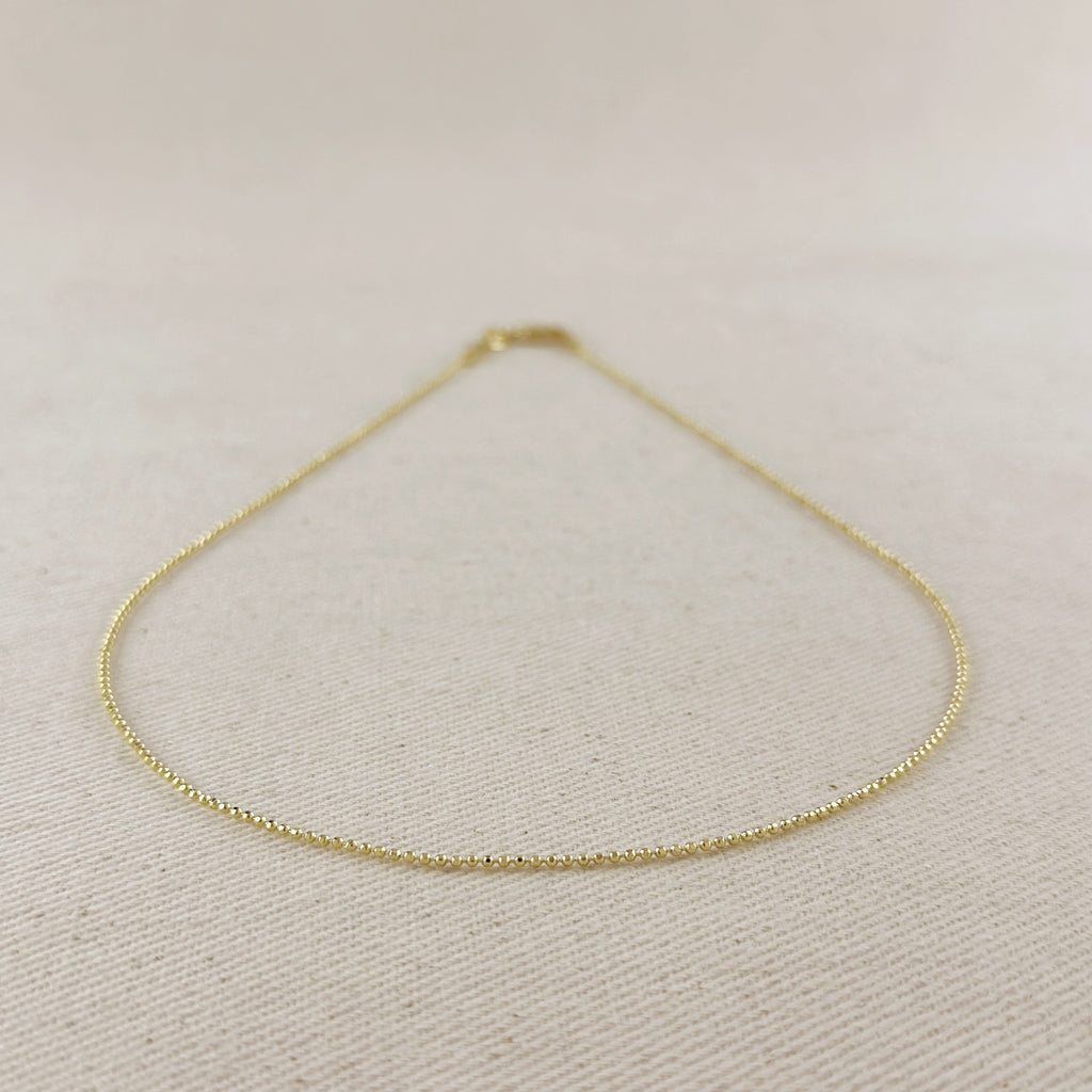 Mondsee 18k Gold Filled 1.0mm Ball Chain Diamond Cut Necklace | 18k Gold Filled Jewelry