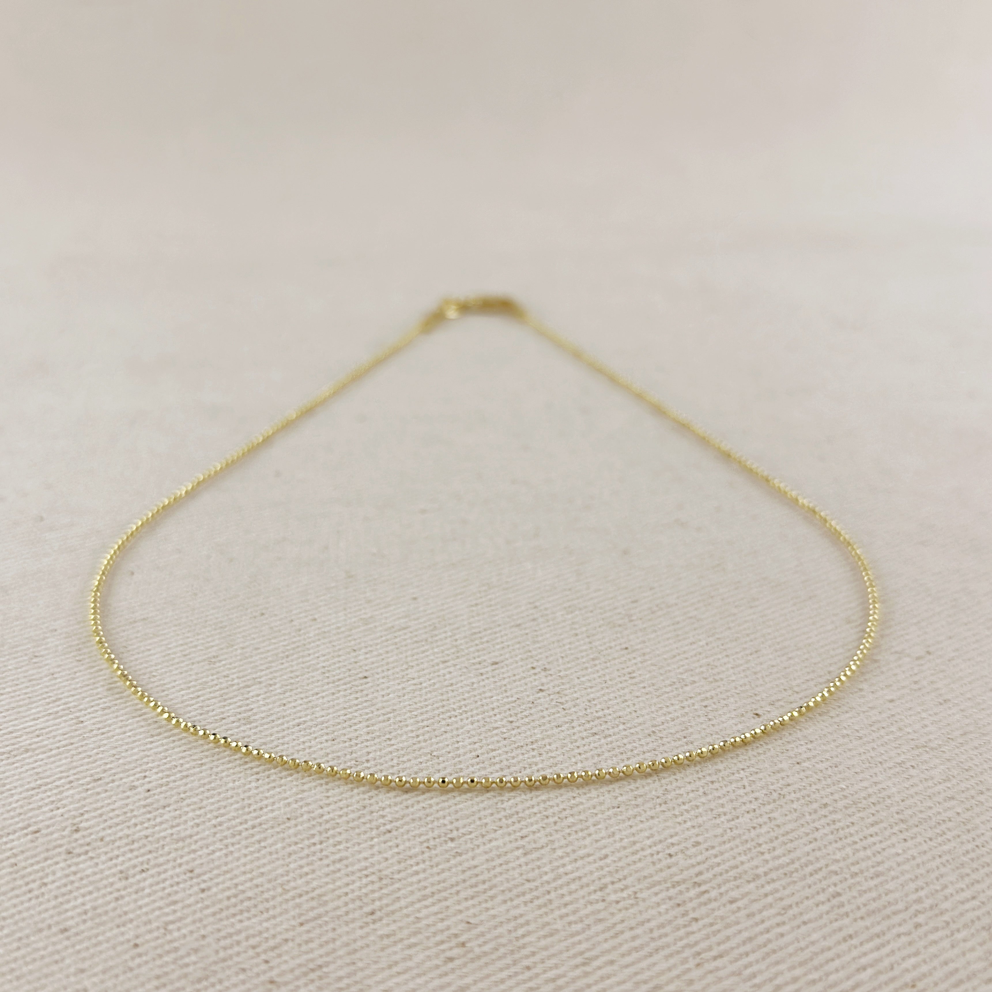 Mondsee 18k Gold Filled 1.0mm Ball Chain Diamond Cut Necklace | 18k Gold Filled Jewelry